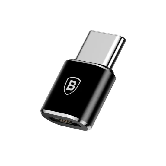 Micro-USB към Type-C OTG адаптер, 2.4A - Baseus (CAMOTG-01) - черен