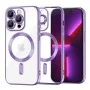 Калъф за iPhone 13 Pro - Luxury Crystal MagSafe - Светло лилав