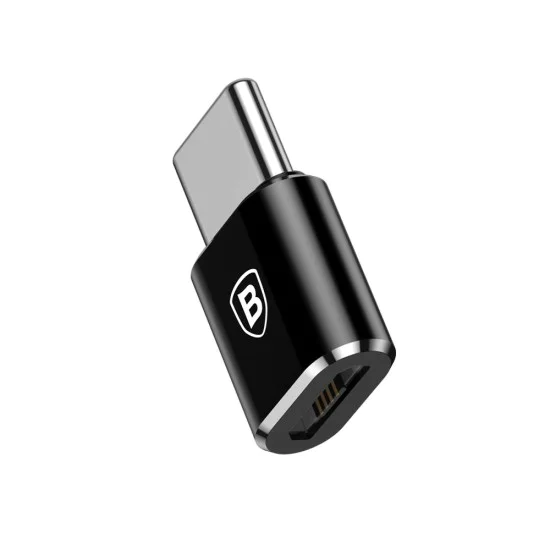 Micro-USB към Type-C OTG адаптер, 2.4A - Baseus (CAMOTG-01) - черен