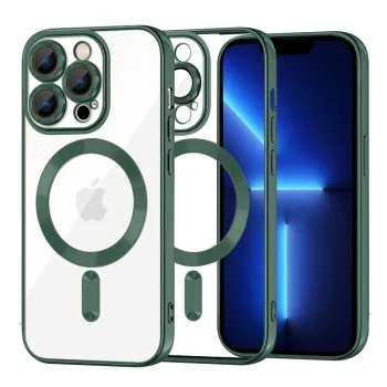 Калъф за iPhone 13 Pro Max - Luxury Crystal MagSafe - Deep Green