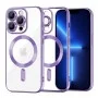 Калъф за iPhone 13 Pro Max - Luxury Crystal MagSafe - Светло лилав