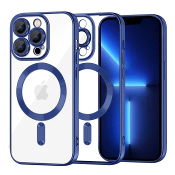 Калъф за iPhone 13 Pro Max - Luxury Crystal MagSafe - Deep Blue