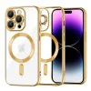 Калъф за iPhone 14 Pro Max - Luxury Crystal MagSafe - Златен