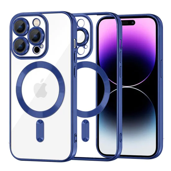 Калъф за iPhone 14 Pro Max - Luxury Crystal MagSafe - Deep Blue