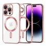 Калъф за iPhone 14 Pro Max - Luxury Crystal MagSafe - Розов