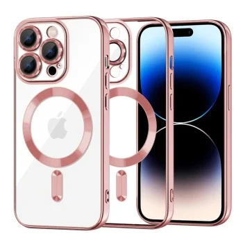 Калъф за iPhone 14 Pro - Luxury Crystal MagSafe - Розов