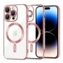 Калъф за iPhone 14 Pro - Luxury Crystal MagSafe - Розов