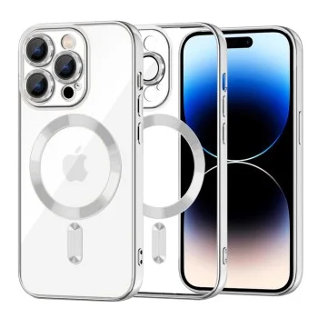 Калъф за iPhone 14 Pro - Luxury Crystal MagSafe - Сребрист