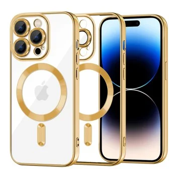 Калъф за iPhone 14 Pro - Luxury Crystal MagSafe - Златен