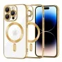 Калъф за iPhone 14 Pro - Luxury Crystal MagSafe - Златен