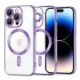 Калъф за iPhone 14 Pro - Luxury Crystal MagSafe - Светло лилав
