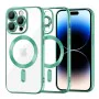 Калъф за iPhone 14 Pro - Luxury Crystal MagSafe - Светло зелен