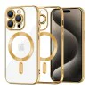 Калъф за iPhone 15 Pro Max - Luxury Crystal MagSafe - Златен