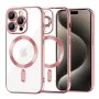 Калъф за iPhone 15 Pro Max - Luxury Crystal MagSafe - Pink