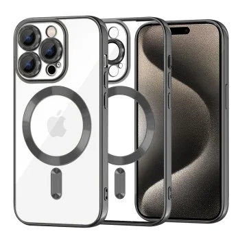 Калъф за iPhone 15 Pro Max - Luxury Crystal MagSafe - Черен