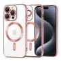Калъф за iPhone 15 Pro - Luxury Crystal MagSafe - Розов