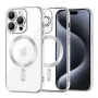 Калъф за iPhone 15 Pro - Luxury Crystal MagSafe - Сребрист