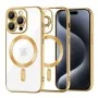 Калъф за iPhone 15 Pro - Luxury Crystal MagSafe - Златен