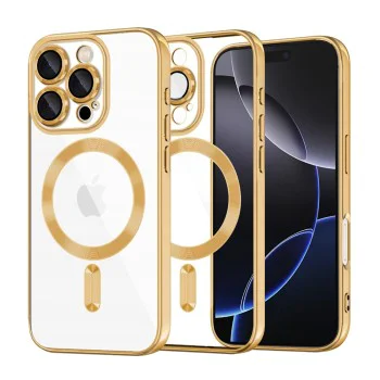 Калъф за iPhone 16 Pro Max - Luxury Crystal MagSafe - Златен