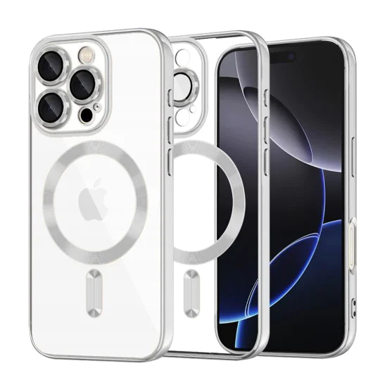 Калъф за iPhone 16 Pro Max - Luxury Crystal MagSafe - Silver