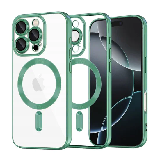 Калъф за iPhone 16 Pro - Luxury Crystal MagSafe - Light Green