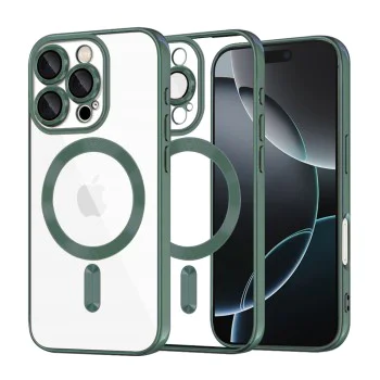 Калъф за iPhone 16 Pro - Luxury Crystal MagSafe - Deep Green