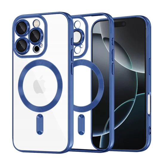 Калъф за iPhone 16 Pro - Luxury Crystal MagSafe - Deep Blue