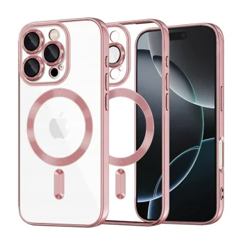 Калъф за iPhone 16 Pro - Luxury Crystal MagSafe - Розов