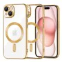 Калъф за iPhone 15 - Luxury Crystal MagSafe - Златен