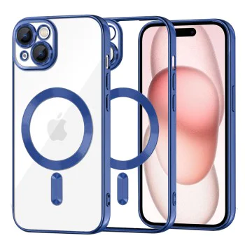Калъф за iPhone 15 - Luxury Crystal MagSafe - Deep Blue