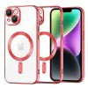 Калъф за iPhone 14 - Luxury Crystal MagSafe - Червен