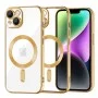 Калъф за iPhone 14 - Luxury Crystal MagSafe - Златен