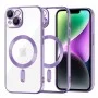 Калъф за iPhone 14 - Luxury Crystal MagSafe - Светло лилав