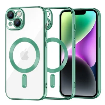 Калъф за iPhone 14 - Luxury Crystal MagSafe - Light Green