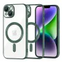 Калъф за iPhone 14 Plus - Luxury Crystal MagSafe - Deep Green
