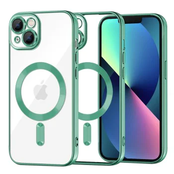 Калъф за iPhone 13 - Luxury Crystal MagSafe - Light Green