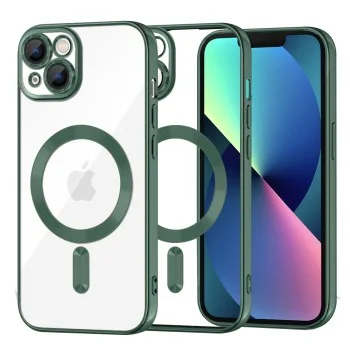 Калъф за iPhone 13 - Luxury Crystal MagSafe - Deep Green