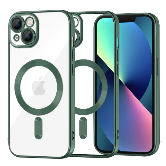 Калъф за iPhone 13 - Luxury Crystal MagSafe - Deep Green