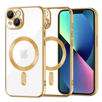 Калъф за iPhone 13 - Luxury Crystal MagSafe - Златен
