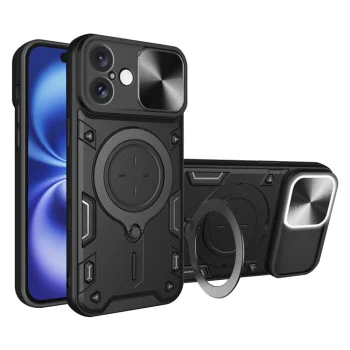 Калъф за iPhone 16 - CamGuard Pro - черен