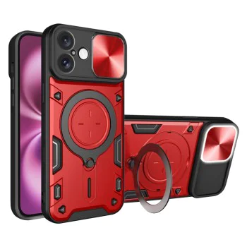 Калъф за iPhone 16 Plus - CamGuard Pro - Червен