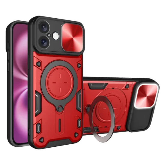 Калъф за iPhone 16 Plus - CamGuard Pro - Червен