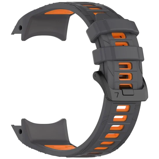 Каишка за Garmin Instinct 3 50 mm/Instinct 3 50 mm Solar - Techsuit - Каишка за часовник 22 mm (W077) - Сив/Оранжев