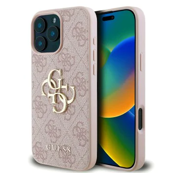Калъф за iPhone 16 Pro - Guess Hardcase 4G Big Logo (GUHCP16L4GMGPI) - Розов