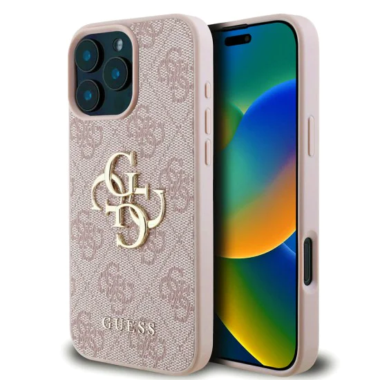 Калъф за iPhone 16 Pro - Guess Hardcase 4G Big Logo (GUHCP16L4GMGPI) - Розов