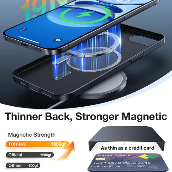 Torras - серия OriginFit-Mag - iPhone 16e - черен