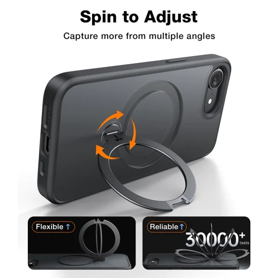 Torras - Ostand Spin Series - iPhone 16e - черен