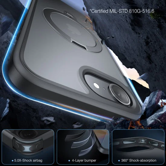 Torras - Ostand Spin Series - iPhone 16e - черен