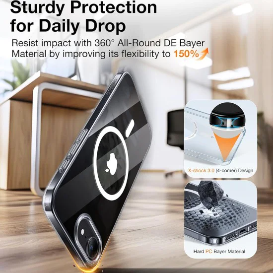 Torras - серия OriginFit-Mag - iPhone 16e - прозрачен