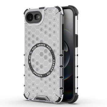 Калъф за iPhone 16e - Techsuit - HoneyComb Shield MagSafe - Бял